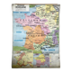 school map Librairie Armand Colin Reinhart and Wagret Roman Gaul with wooden hook 1970