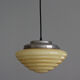 Suspension opaline yellow chandelier vintage luminaire