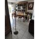 Brass floor lamp with glass shade