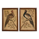 Paire de tableaux naturalistes en plumes véritables