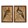 Paire de tableaux naturalistes en plumes véritables