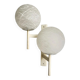 Applique murale double globe Mid-Century Modern en verre opalin craquelé, Suisse 1960s