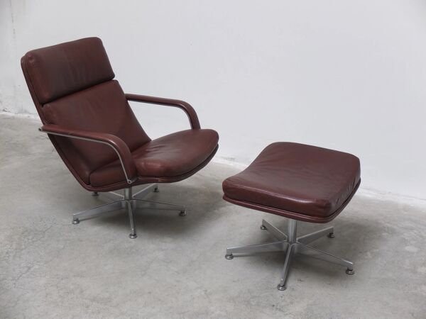 Fauteuil 'F141' ancien avec repose-pieds par Geoffrey Harcourt pour Artifort, 1972