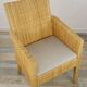 Fauteuil en bois et rotin tressé