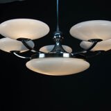 6-flamming art deco chrome-plated chandelier, 1930