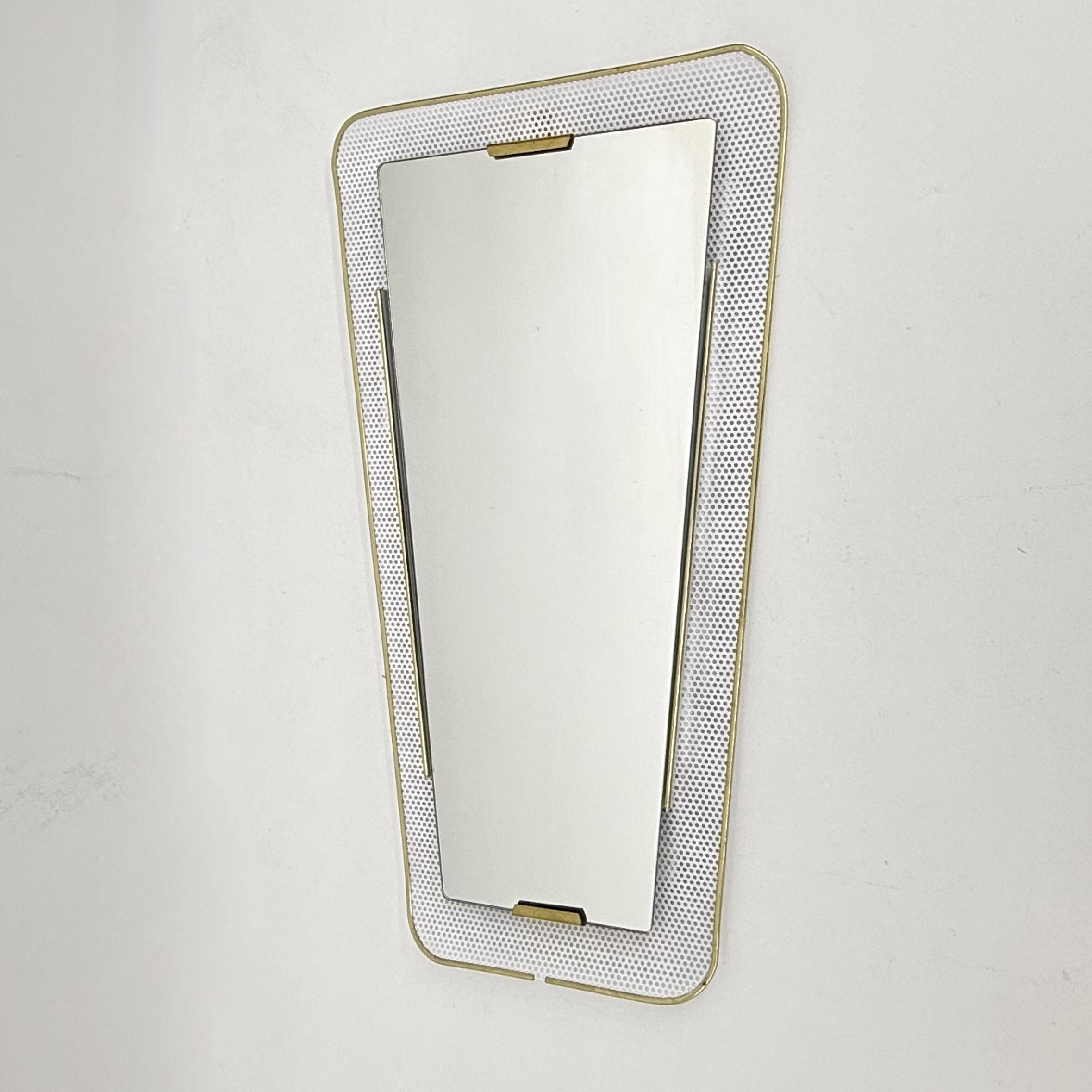 Mid-Century design perforated metal mirror , 1950s