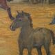 Oil on canvas, horse training, signed, circa 1950