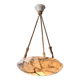 Timeless Art Deco pendant lamp in carved alabaster with black veins, 1920s