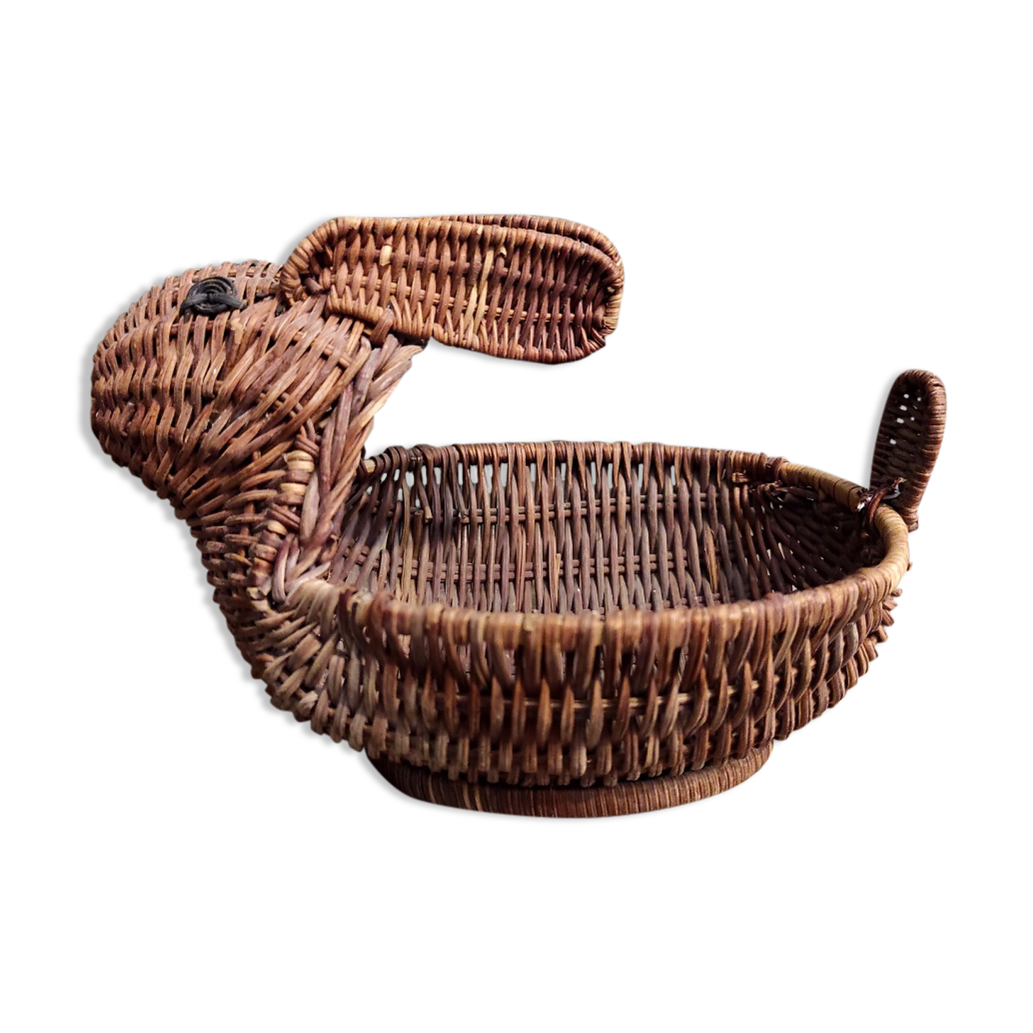Vintage French basket, rabbit shaped