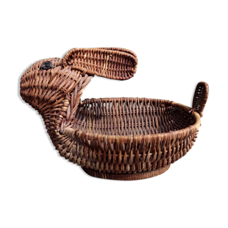 Panier Français vintage, en forme de lapin