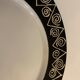 6 black and white dessert plates Scraffito, Habitat Japan, 1970