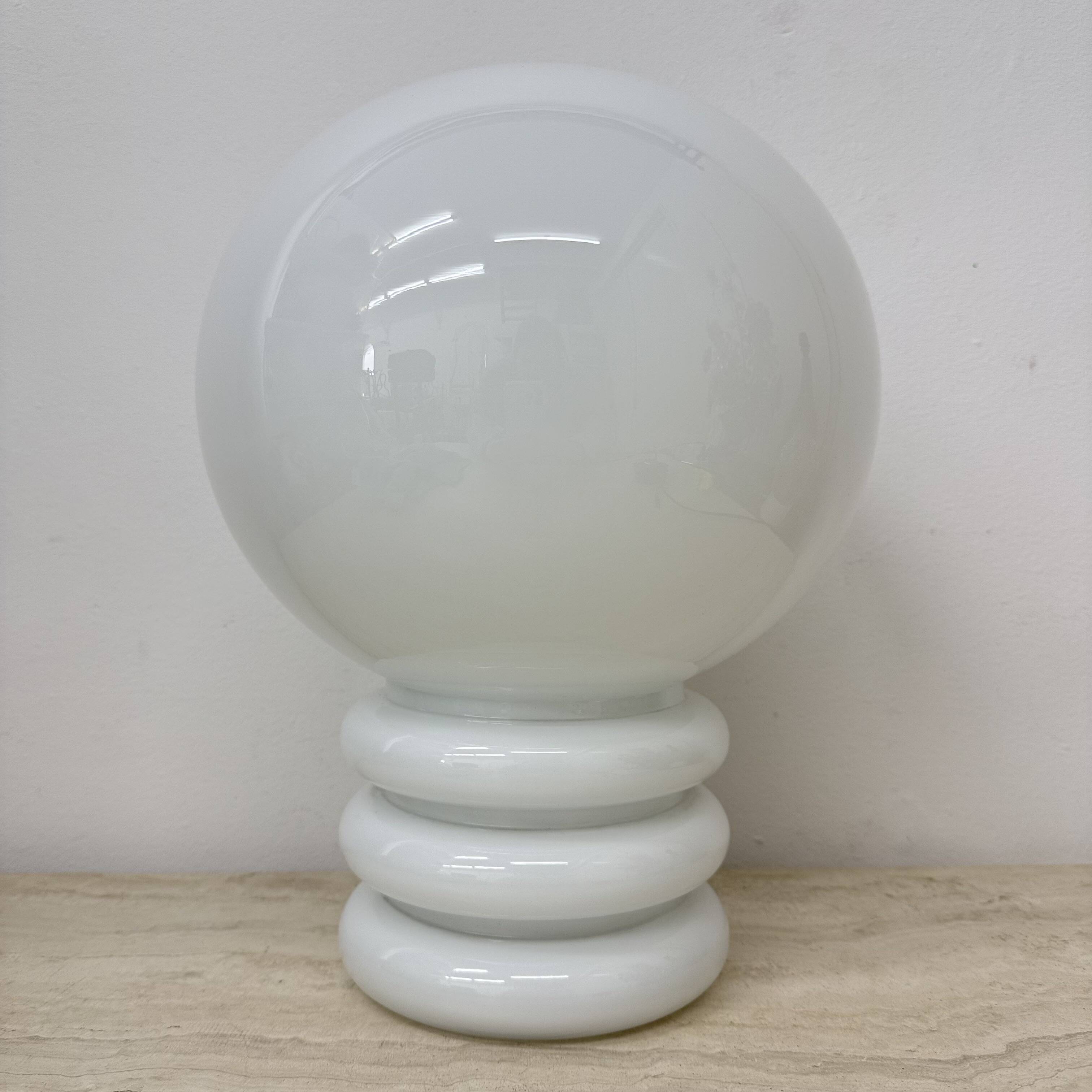 Limburg glashütte milk glass table lamp , 1970s