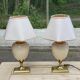Vintage bedside lamp pair golden pineapple egg Maison Le Dauphin years