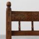 19th Century Spanish Hand-Carved oak Side Chair with Velour Seat