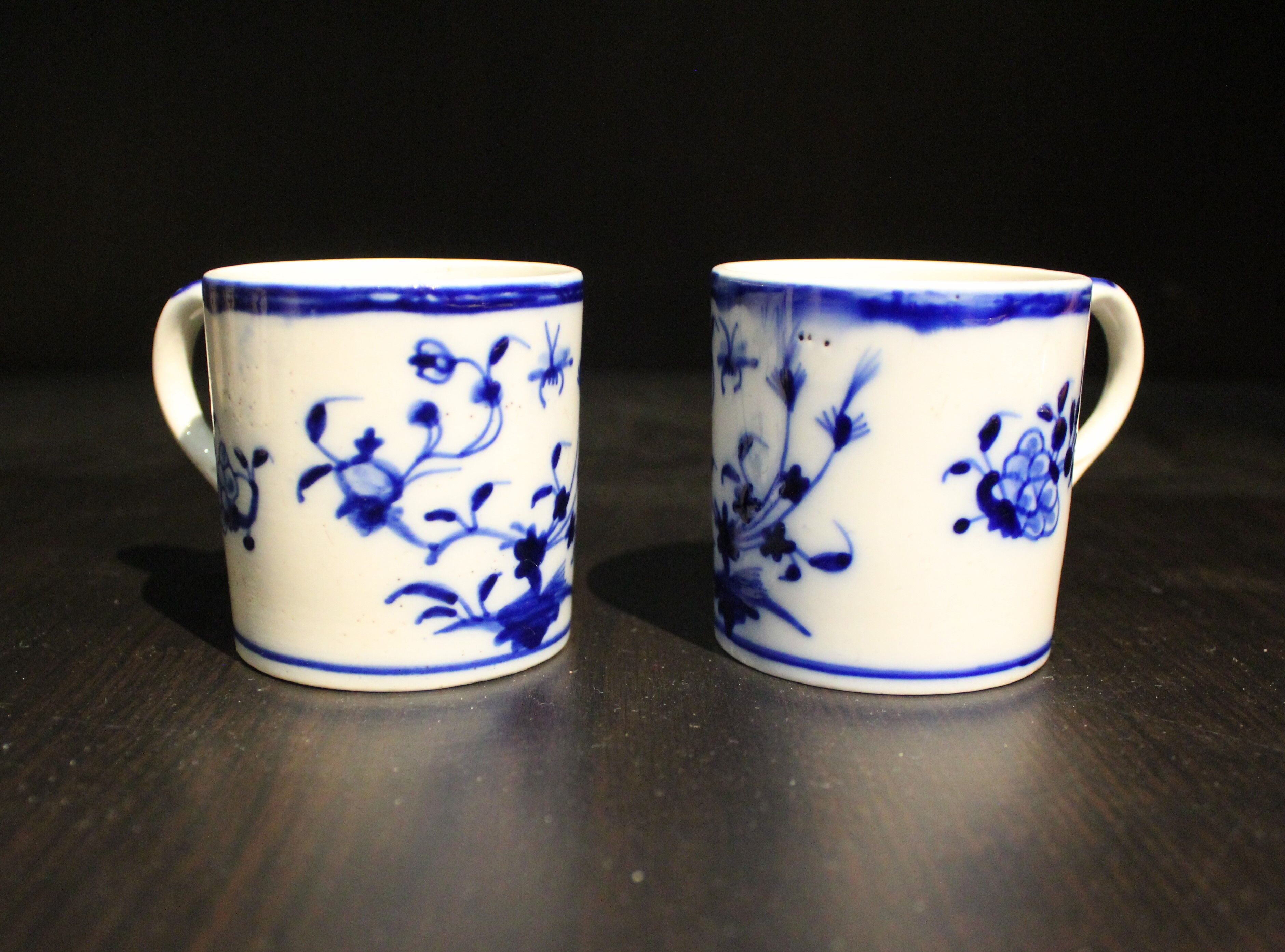 Pair of Tournai porcelain cups