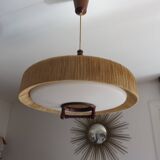 Temde suspension in sisal and teak circa 1960