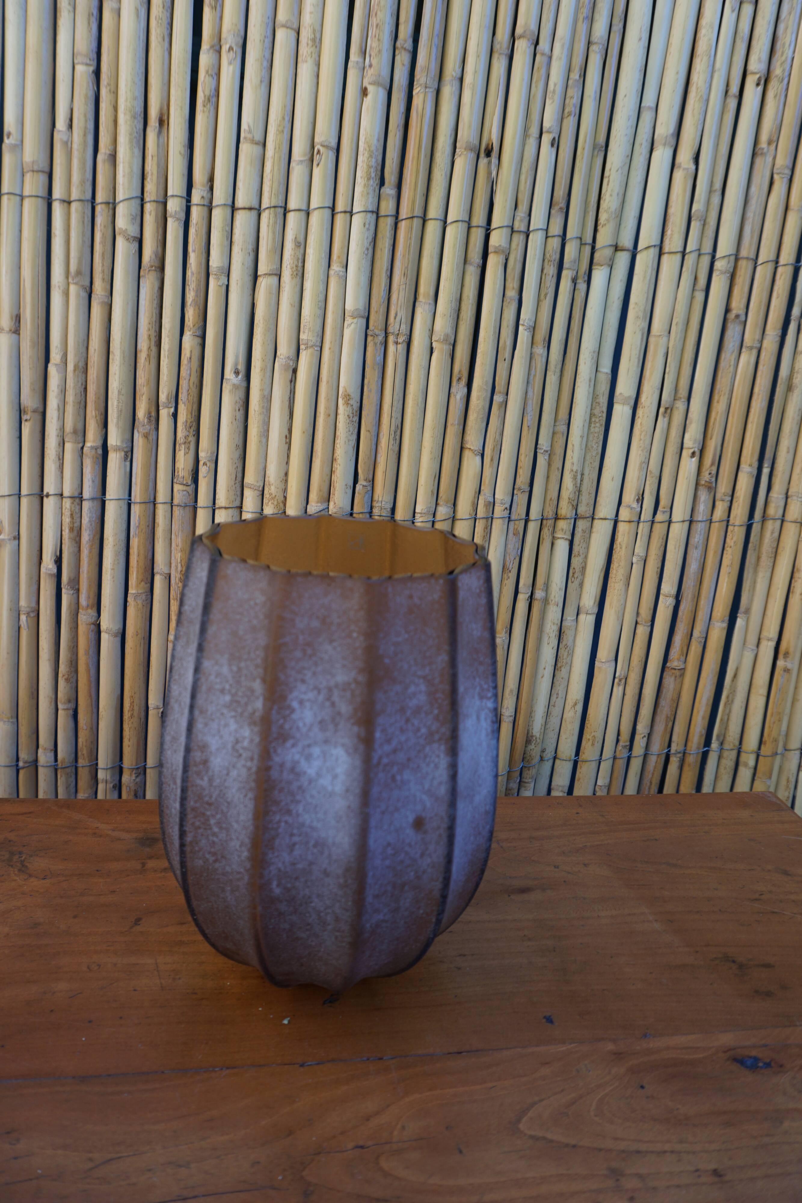 Brown frosted glass vase