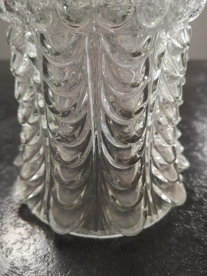 Antique vintage suspension in chiseled glass spirit TBE