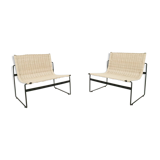 Chauffeuses en rotin de Gregorio Vicente Cortes et Luis Onsurbe pour Metz and Co, design néerlandais 1961