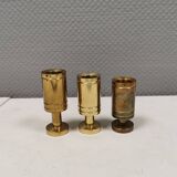 3 beautiful Danish designed candle holders in solid brass.