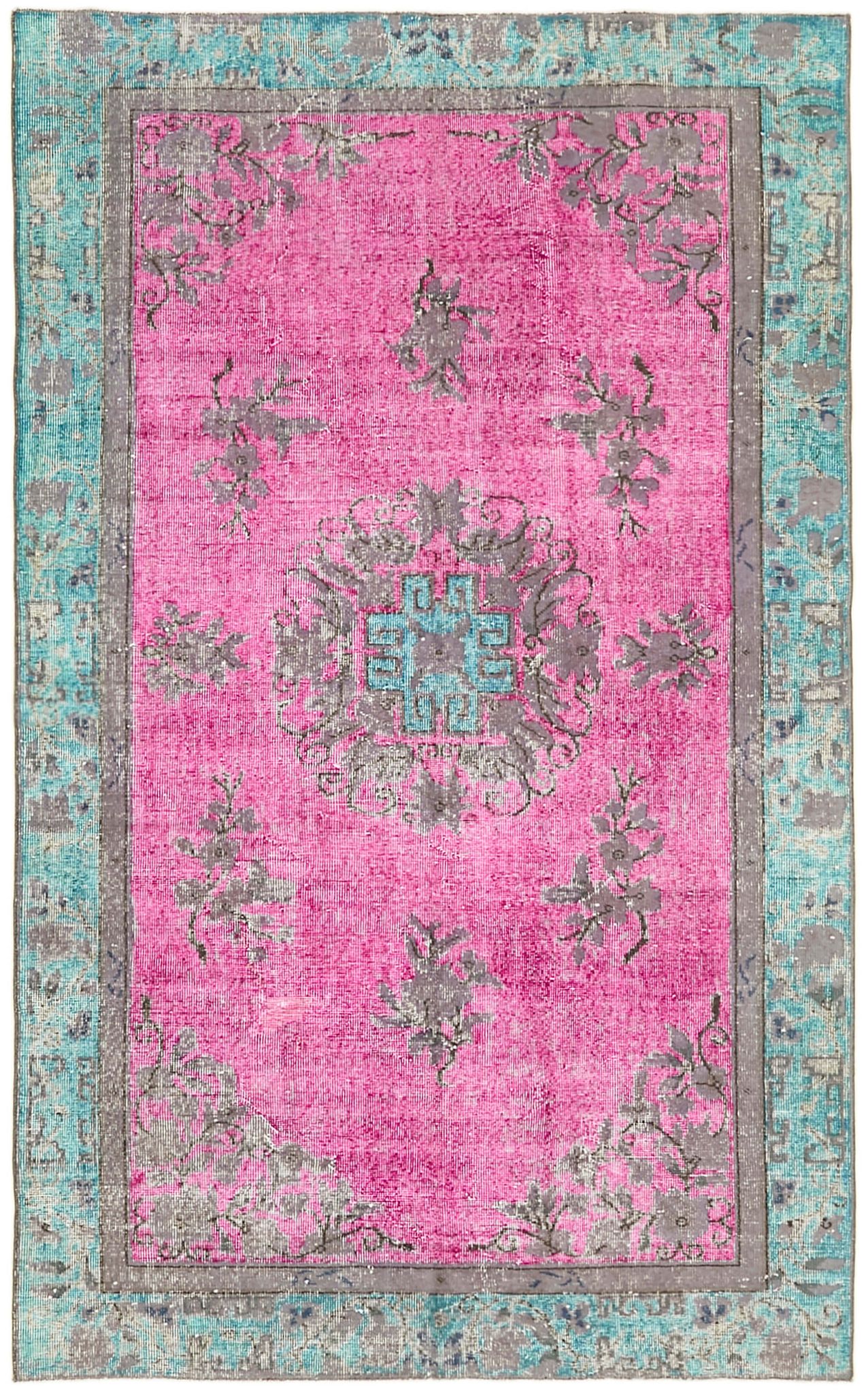 Tapis multicolore turc des années 1980 163 cm x 262 cm