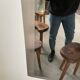 Brushed stainless steel mirror circa François Monnet and Joelle Ferlande