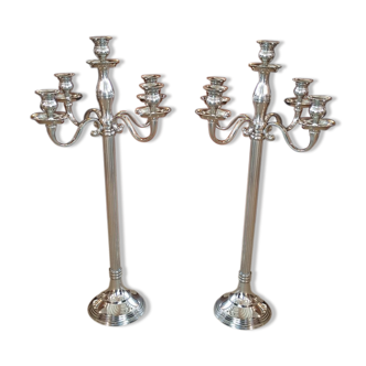 Pair of chandelier in silver metal XX