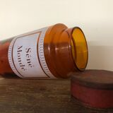 Duo of amber apothecary bottles