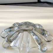 Large pocket organic floral shape/Corolla/Starry. Art Vannes France unsigned. Crystal.