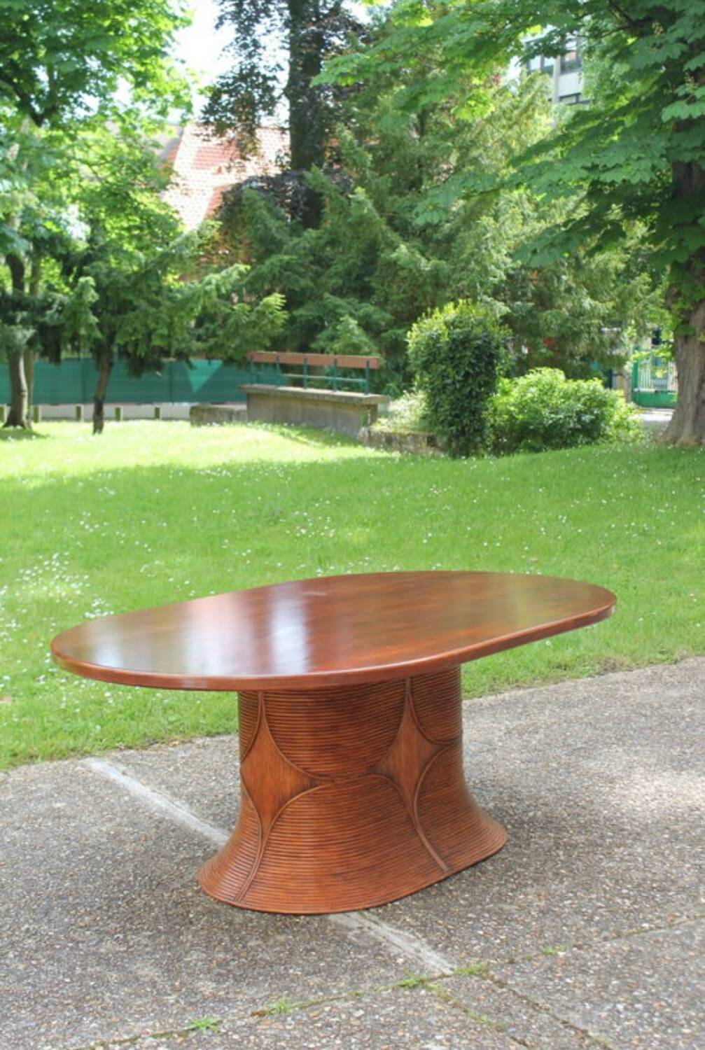 Vivai del Sud rattan and solid wood table
