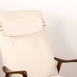 Large Scandinavian Teak Armchair with Ottomans by Folke Ohlsson for Westnofa 1960.