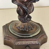 Lampe candélabre 2 feux en laiton doré et ciselé