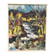 Original Swedish Oil On Panel – “Autumn Waterfall” By Harry Sahlin