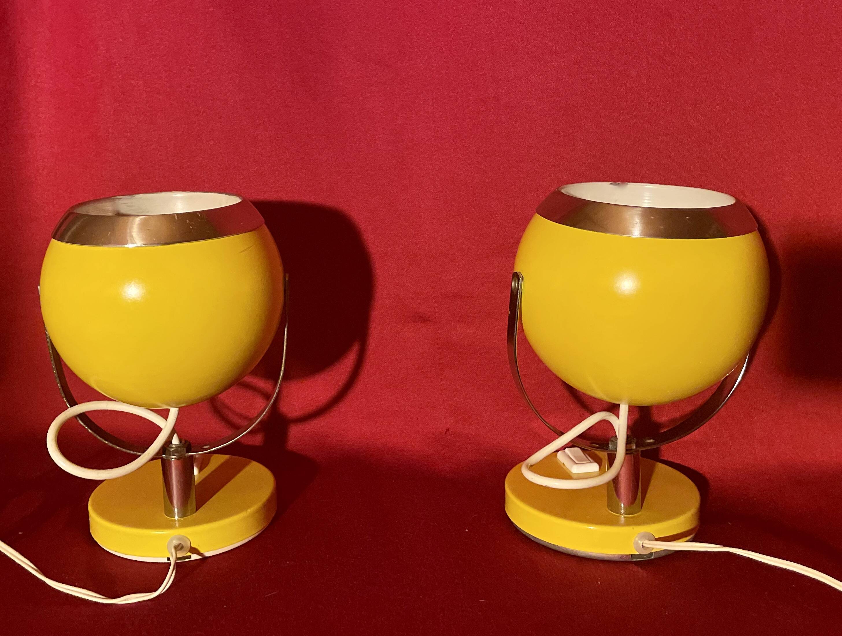Pair of Eye Ball lamps, Space Age, 70s