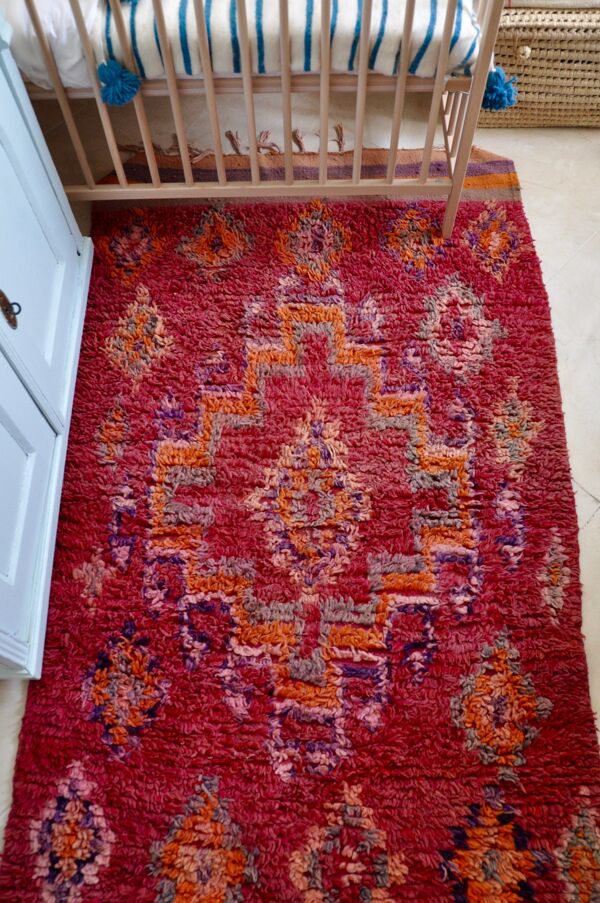 tapis berbere du Maroc purple rain - tapis Azilal 104x194 cm