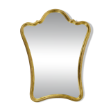 Curved wall mirror in gilded wood Chelini Firenze, mid-century, Italy, 1950s.