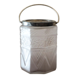 Pressed glass jar molded Etaleune Paris