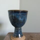 Bluish glazed stoneware cut