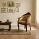 Antique walnut and fabric armchair, Italy, 19th century