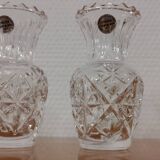 2 bougeoirs en en cristal d'Arques