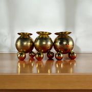 Vintage brass candlesticks Gusum Sweden 1980 x3