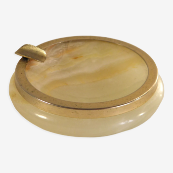 Ashtray in onyx and brass