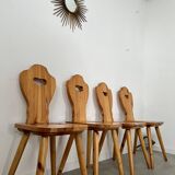 Lot 4 old farm chairs 60 vintage years