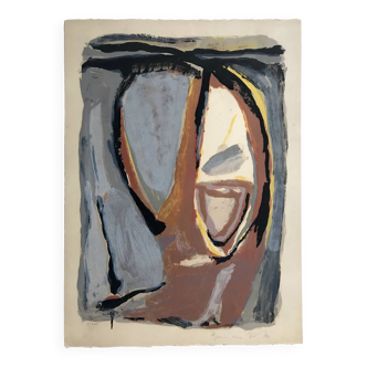 Bram VAN VELDE, Head, 1969 (MP 049). Original lithograph numbered and signed in pencil