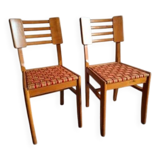 Pair of chairs by Pierre Cruège – Model "Reconstruction" – 1950