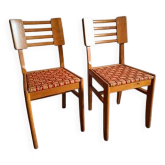 Pair of chairs by Pierre Cruège – Model "Reconstruction" – 1950