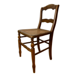Chaise en bois ancien et cannage