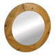 Vintage 70s round pine mirror Swedish design