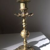 Pair of Vintage Brass Gold Metal Chandeliers