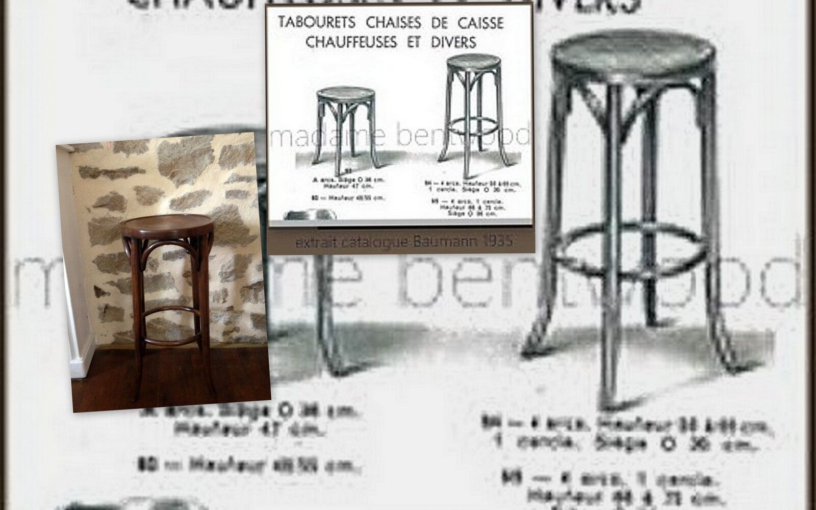 Tabouret bistro Baumann 1930s
